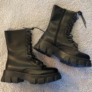 Black combat boots